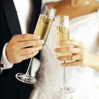Mr   Mrs Crystal Champagne Flutes Set Of 2 bride   Groom Toasting Glass moder   