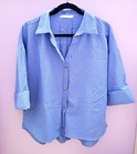 Stylive Women   s 2-piece Striped Button-up Shirt   Skort Set Blue white L