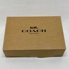 Coach F58032 Corner Zip Crossgrain Leather Wristlet Midnight Black Nwt Gift Box