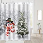 Christmas Shower Curtain  Winter Shower Curtain Set  Waterproof Cute Bathroom   