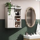 Rustown Farmhouse Wood Wall Storage Bathroom Cabinet With Sliding Barn Door     