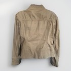 Apt  9 Vtg Tan Canvas Military Jacket Ruffled Hook Close Fitted Womens Size L