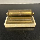 Mid-century Vintage Brass Rolling Day Date Desk Top Calendar Works
