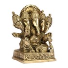 Brass Panchmukhi Ganesh Statue Ganpati Idol For Puja Vastu Decor 4 5 Inch