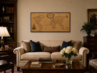 Wallvibe Vintage World Map Wall Art  Black Framed Canvas Print  40 X 20 Inch