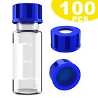  100pcs 2ml Autosampler Vials caps Clear Glass Bottle 9-425 Screw Ptfe silicone