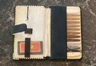 Vintage Embroidered Petit Point Sewing   Manicure Kit Snap Closure 1940 s