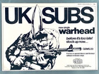Uk Subs Vintage 1980 Print Advert Warhead