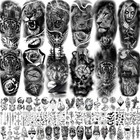 64 Sheets Large Black Arm Temporary Tattoos For Men Forearm Women Thigh  Half   