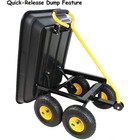 Wheelbarrow Heavy Duty Wagon Garden Cart Yard Dump Lawn Utility Outdoor Black