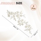 2pcs Long Patch Flower Vine With Leaf  10  X 4  Iron On Patch Applique  Silver