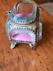 Antique Victorian French Beveled Glass Ormolu Jewelry Box Casket  3-1 2 