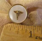 Anson Mother Of Pearl Caduceus Cufflinks Medicine Physician Md Vintage Gold Tone