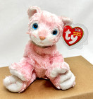 Ty Beanie Baby Carnation Pink Cat Plush Toy Blue Eyes Nwt 10th Anniversary