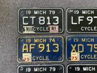 Collection Of 6 Michigan Motorcycle License Plate 1974 1975 1979 1983 Etc 