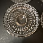 4- Vintage Clear Glass Diamond Pattern Coasters Pressed Glass