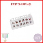Estamico My First Year Frame Baby Picture Keepsake Frame For Photo Memories  Whi