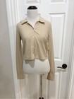 Madewell Cream Tan Ribbed Button-up Croped Cardigan Sweater Size Xs