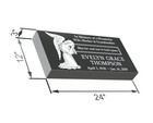 Custom Engraved Black Granite Headstone 24x12x3     Grave Marker With Angel