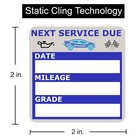 Oil Change Stickers - 120 Count Static Cling Reminder Decals For Cars