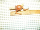 Vintage Anri Mechanical Wood Hand Carved Bottle Cork Stopper Woman W rolling Pin
