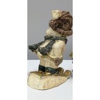Glittery Skiing Snowman Figurine Winter Holiday Christmas Decor Sculpture