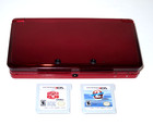 Nintendo 3ds Flame Red Handheld Console Bundle W  2 Video Games Tested  ctr-001 
