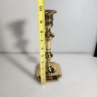 Vintage Early American Style Large Solid Brass  Candlestick Holder  9 75   