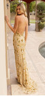 Evening Gown  Prom Dress  Primavera Style 3731  Light Gold  Size 4  New W tags