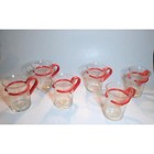 Vintage Rastal German Tea Glasses Set 6 Ceylon Red Handle Glass Cups Nos Box