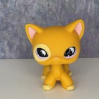     authentic Littlest Pet Shop Lps Shorthair Cat  855 Orange Purple Moon Eyes    