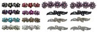 Jcgy 16 Piece Pack Small Medium Crystal Hair Barrettes Combo 2 Styles 8 Colors