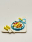 Fisher Price Loving Family Dollhouse Food Tray Hot Dog Corn Plate Silverware 96