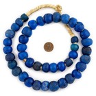 Antique Ethiopian Blue Dutch Dogon Trade Beads 20mm Nigeria African Round Glass