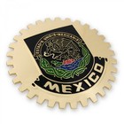 Gold Plated Front Grill Emblem Badge Mexican Flag  mexico  Medallion