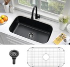 31  Black Stainless Steel Undermount Kitchen Sink - 16 Gauge Single Bowl