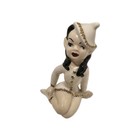 Vintage Holland Mold  Pixie Elf Boy   Girl Holiday Figurine White Goldtone 2