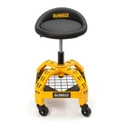 Dewalt Adjustable Shop Stool W  Casters  360 Swivel  300 Lb Cap  Black yellow