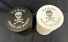 Viaje Skull And Bones Cigar Jar Lot Of 2 Black White Ceramic Canisters With Box