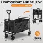 Heavy-duty Collapsible Wagon Cart  Foldable Utility Cart With Extra Large Cap   
