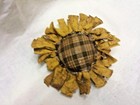 Primitive  Bowl Fillers ornies yellow Sunflowers brown Plaid Center grunged