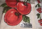 Vintage New With Tag Parisian Prints Cherries Linen Tea   Dish Towel read