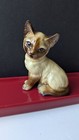 Vintage Siamese Brown Tan Porcelain Ceramic Cat Kitten Kitty 5     Figurine