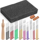 39pcs Needle Felting Kit Wool Felt Needle Felting Kit Handle Wool Felt Pocked