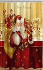 Santa Claus Merry Christmas Waterproof Shower Curtain And 12 Hooks New