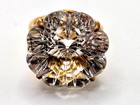 Vintage  Russian  A thilander  Silver Gild And Carved Rock Crystal Ring 