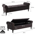 Upholstered Flip Top Storage Bench Modern Faux Leather Ottoman Bed End Seat New