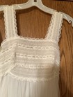 1960 s Gotham White Sheer Chiffon Smocked Lace Peignoir Gown   Robe Usa Size 5