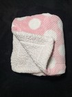 Sl Home Fashions Baby Blanket Pink White Polka Dot Circle Reversible Sherpa Soft