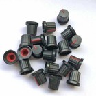 20 40 60 100pcs 6mm Shaft Hole Dia Threaded Knurled Potentiometer Knobs Cap